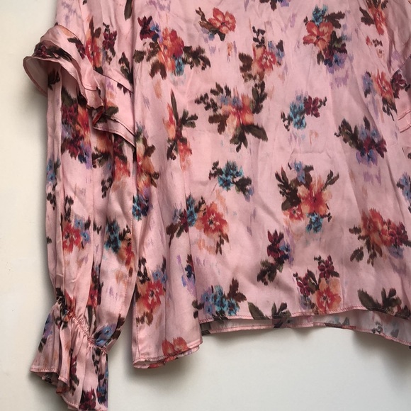 Zara Pink Floral Long Sleeve Blouse - Picture 5 of 5